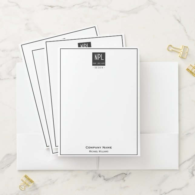 Minimal, Black and White Corporate  Pocket Folder (In Situ)