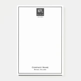 Minimal, Black and White Corporate  Post-it Notes