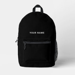 Minimal Black and white Custom Name Backpack