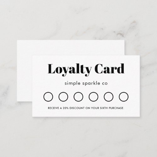 Minimal Black and White Customer Loyalty Card