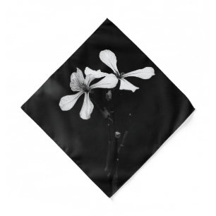 minimal black and white floral bandana