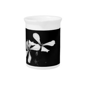 minimal black and white floral beverage pitcher