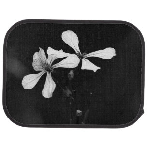 minimal black and white floral car floor mat