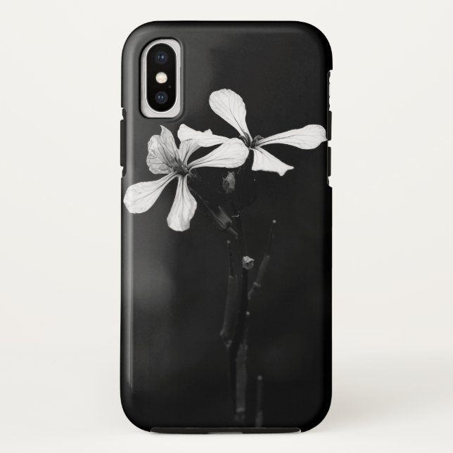 minimal black and white floral Case-Mate iPhone case (Back)