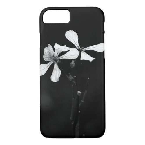 minimal black and white floral iPhone 87 case