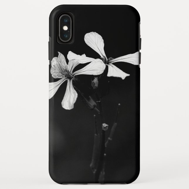 minimal black and white floral Case-Mate iPhone case (Back)