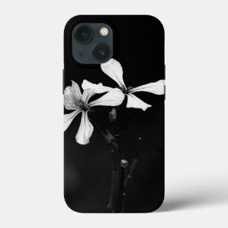 minimal black and white floral iPhone 13 mini case