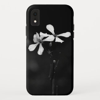 minimal black and white floral iPhone XR case