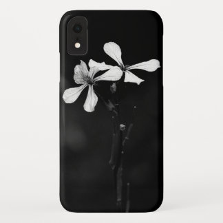 minimal black and white floral iPhone XR case