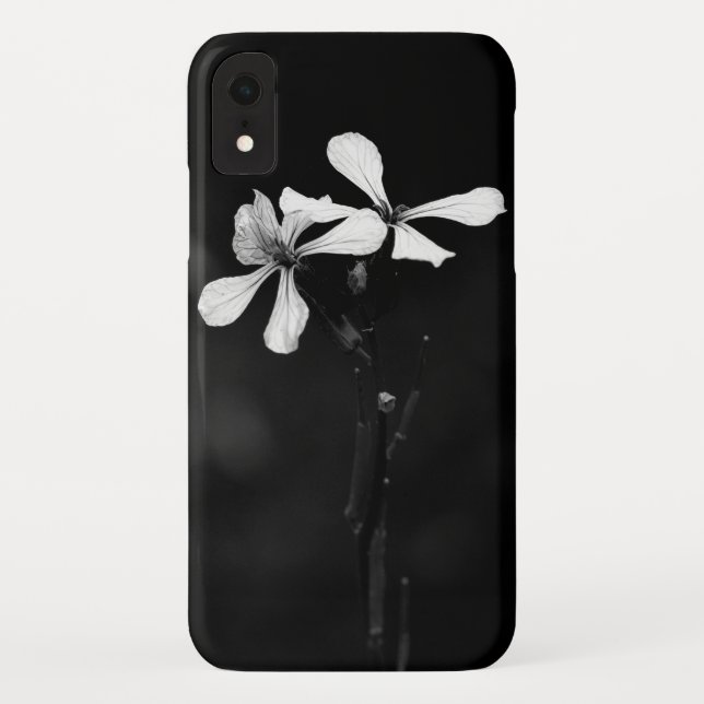 minimal black and white floral Case-Mate iPhone case (Back)