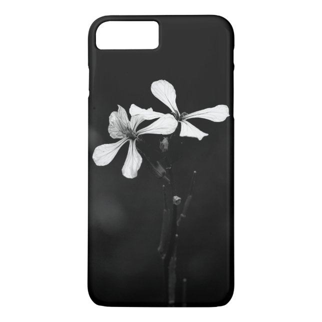 minimal black and white floral Case-Mate iPhone case (Back)