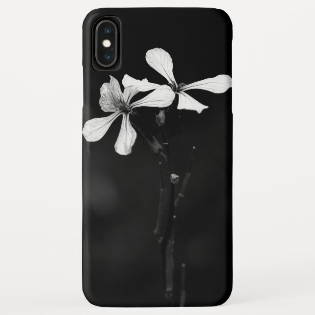 minimal black and white floral Case-Mate iPhone case (Back)