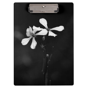 minimal black and white floral clipboard