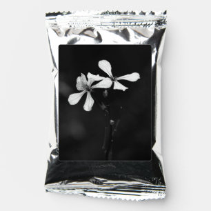 minimal black and white floral coffee drink mix