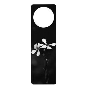 minimal black and white floral door hanger