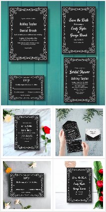 Minimal Black And White Floral Frame Collection