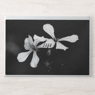 minimal black and white floral HP laptop skin