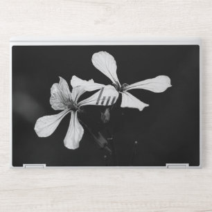 minimal black and white floral HP laptop skin