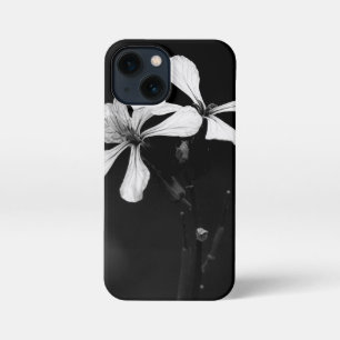 minimal black and white floral iPhone 13 mini case