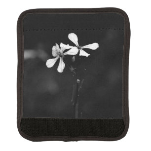 minimal black and white floral luggage handle wrap