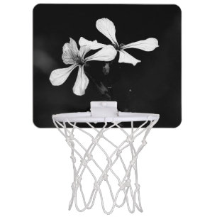minimal black and white floral mini basketball hoop