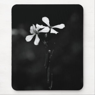 minimal black and white floral mouse pad