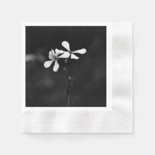minimal black and white floral napkins