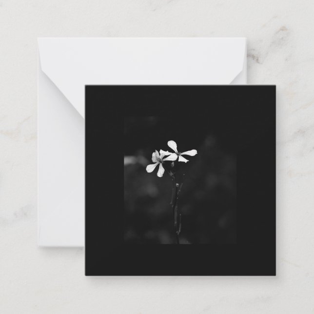 minimal black and white floral note card (Front)