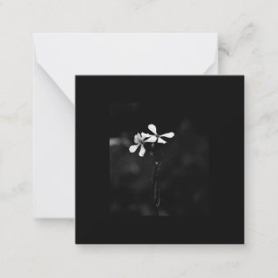 minimal black and white floral note card