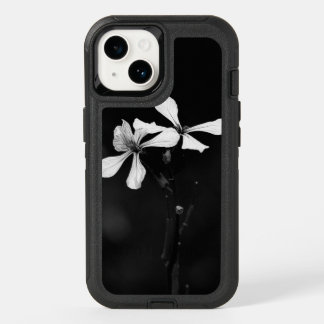 minimal black and white floral OtterBox iPhone 14 case