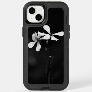 minimal black and white floral OtterBox iPhone 14 plus case
