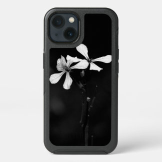 minimal black and white floral iPhone 13 case