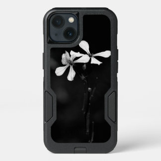 minimal black and white floral iPhone 13 case
