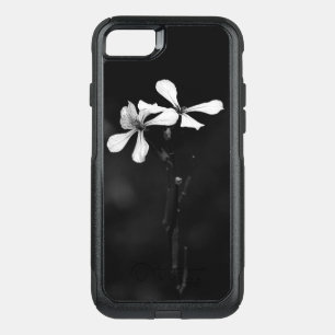 minimal black and white floral OtterBox commuter iPhone SE/8/7 case