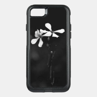 minimal black and white floral OtterBox commuter iPhone SE/8/7 case