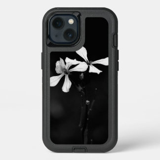 minimal black and white floral iPhone 13 case