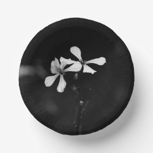 minimal black and white floral paper bowls