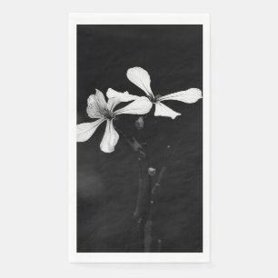 minimal black and white floral paper guest towels