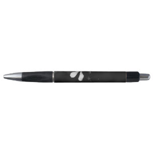 minimal black and white floral pen