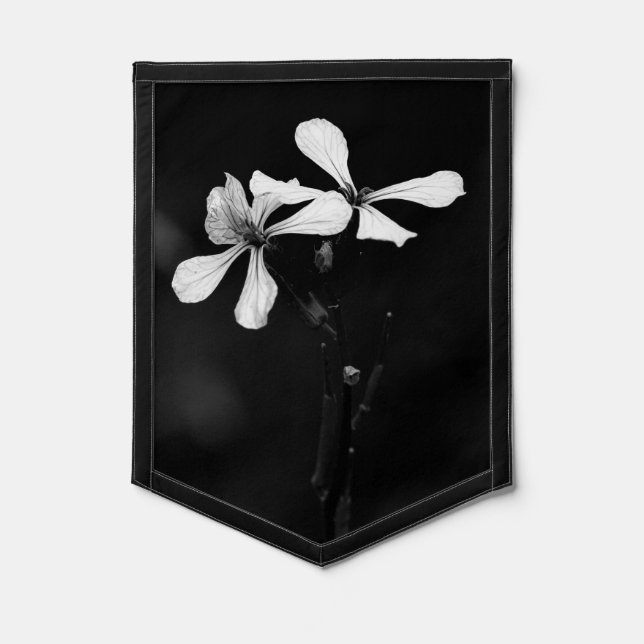 minimal black and white floral pennant (Front)