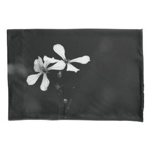 minimal black and white floral pillow case