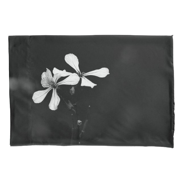 minimal black and white floral pillow case (Front)