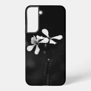 minimal black and white floral samsung galaxy s22+ case