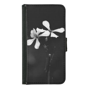 minimal black and white floral samsung galaxy s5 wallet case