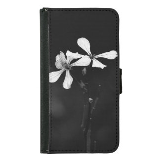 minimal black and white floral samsung galaxy s5 wallet case
