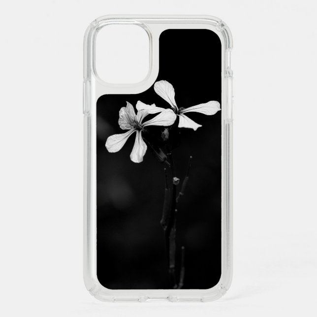 minimal black and white floral speck iPhone 11 case (Front)