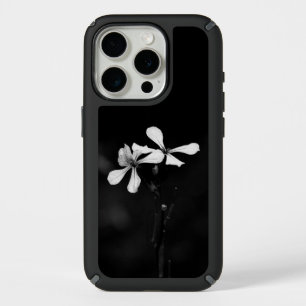 minimal black and white floral iPhone 15 pro case