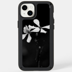 minimal black and white floral speck iPhone 14 plus case