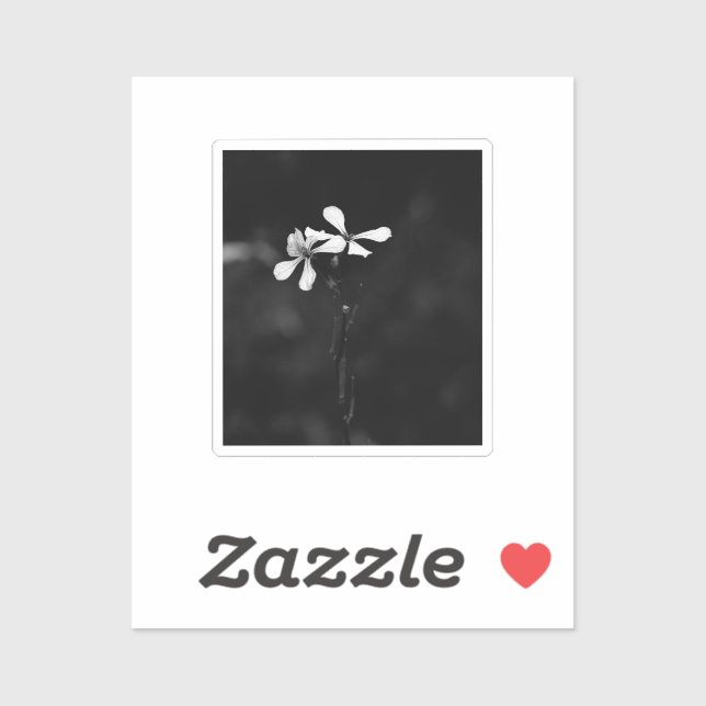 minimal black and white floral sticker (Sheet)