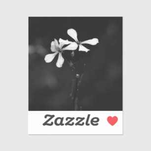 minimal black and white floral sticker